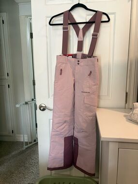 Dakine Pink Mauve Ski Bib Pants with Adjustable Suspenders